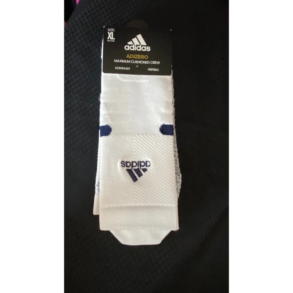 Adidas Adizero Maximum Cushioned Crew Football Socks White XL Aeroready 5153340D